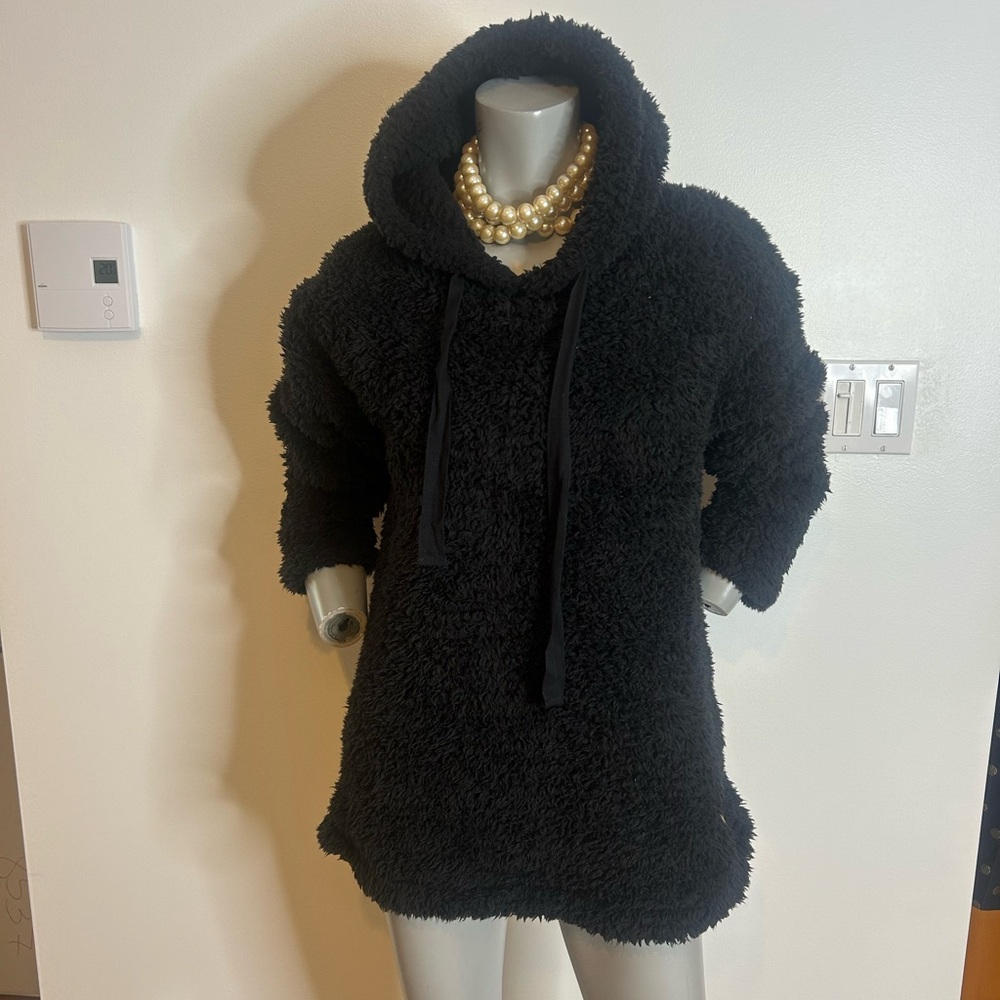 Elegant Black Teddy Hoodie Jacket from BB Collection ❤️S/M